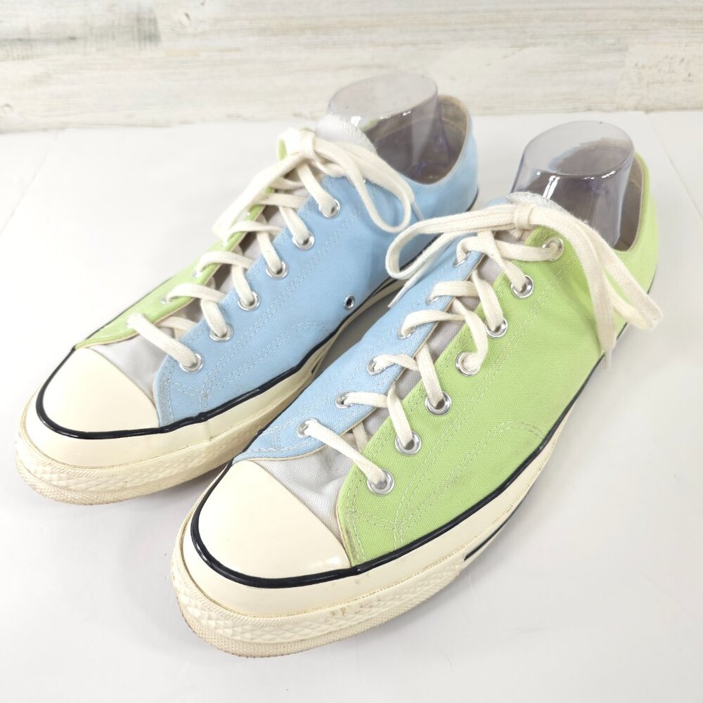 CONVERSE ALL STAR CHUCK TAYLOR BLUE GREEN COLORBLOCK LOW TOP SHOES MEN'S SIZE 13
